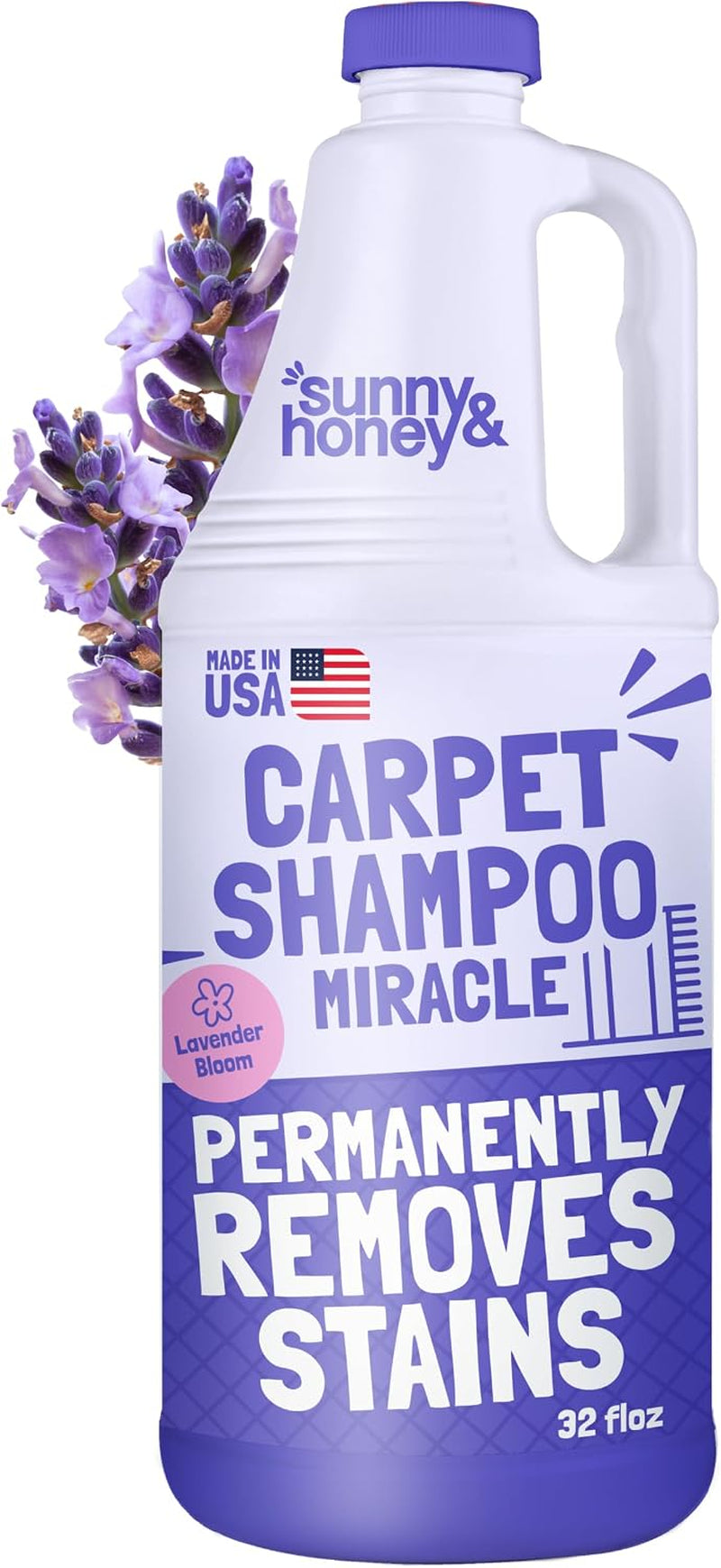 Carpet Cleaner Shampoo Solution for Machines, 32Floz Lavender