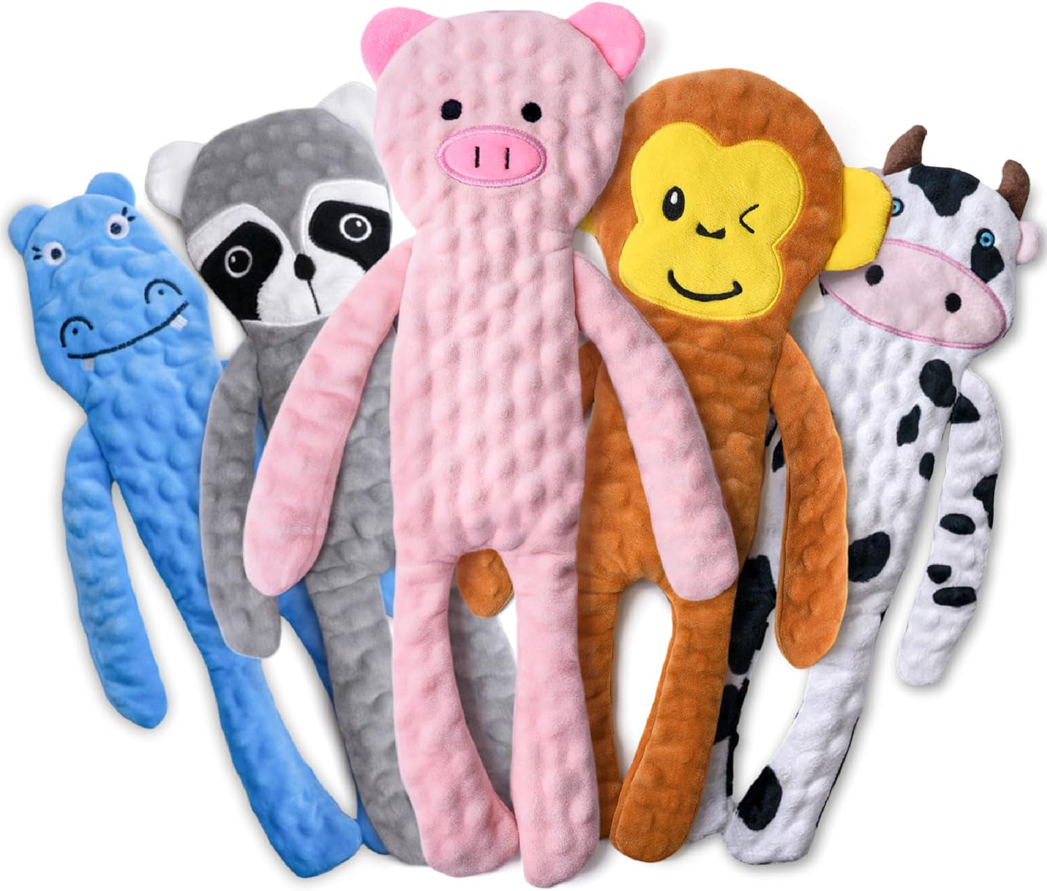 No Stuffing Dog Toys 5 Pack, Crinkle Interactive Dogs Toy for Boredom, Puppy Toys for Teething to Keep Them Busy, Cute Squeaky Dogs Toy for Small, Medium, and Large Breed | Puppy Toys for Teething to Keep Them Busy, Cute Squeaky Dogs Toy for Small, Medium