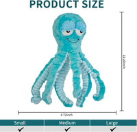 Squeaky Octopus Dog Toys，Interactive Plush Toys for Large Medium Pets