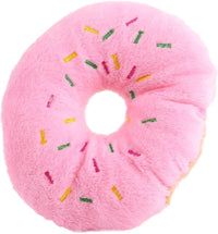 Pink Donut Shape Dog Toys,Plush Pet Toy Sprinkled Donut Dog Chew Toy,No Stuffing Squeaky Plush Toy, Animal Play Toys
