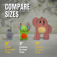 - Durable & Strong Dog Toy Green Dino with Squeaker, Kevlar-Reinforced for Aggressive Chewers.