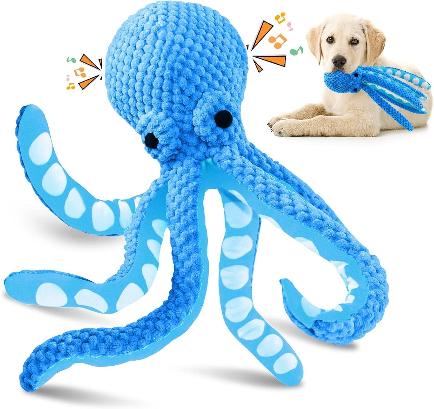 Dog Toys for Large Dogs：Squeaky Interactive Dog Toys with Soft Fabric for All Breed Sizes- Puppy Toys to Keep Them Busy
