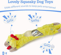 Dog Squeaky Toys Pack, Bubble Plush Puppy Teething Pet Toys, Crinkle No Stuffing Animals Dog Toy, Doggies Chew for Large Small Medium Breeds