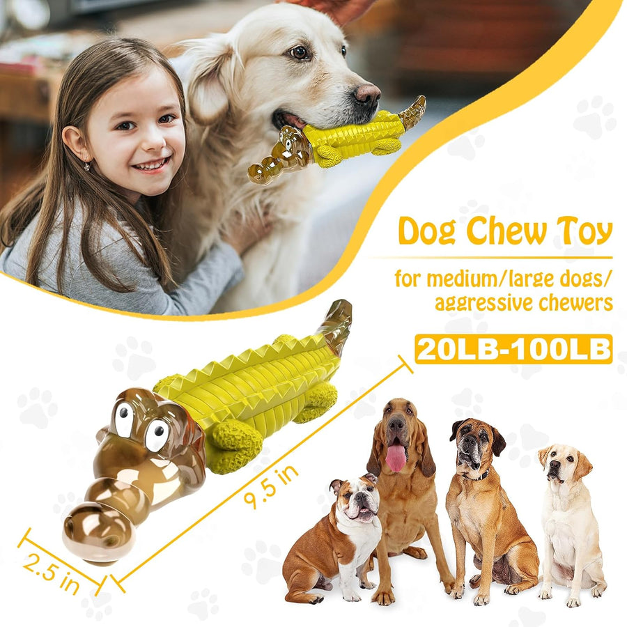 Indestructible Dog Chew Toys for Aggressive Chewers | Boredom and Stimulating Dog Toys for Medium&Large Breed for Teeth Cleaning and Training