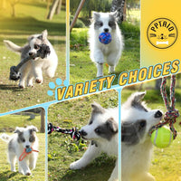 Dog Rope Toys for Small-Medium Dogs. 18 Pack for Teeth Cleaning, Chewing, Training Balls and Squeaky Toys. Best for Entertainment, Interaction,Tug of War Indoor and Outdoor.