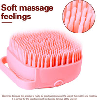 Pet Bath Brush Dog Shampoo Dispenser Dog Bath Brush Scrubber (Pink)