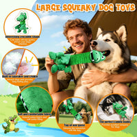 Large Squeaky Dog Toys:Plush Tug of War Dog Toys with Crinkle-Interective Chew Toys for Small,Medium,And Large Breeds- Puppy Toys Keep Them Busy&Dental Exercise