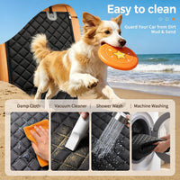 Pet Car Seat Cover Back Seat Cover for Dogs (57" Width) - Black | Waterproof Dog Car Seat Protector Scratchproof Durable Rear Seat Cover Fits Middle Armrest for Cars Suvs Truck