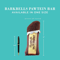 Barkbells Pawtein Bar Plush Dog Toy, Funny Parody Toys | Interactive Stuffed Squeaky Toys for Small to Large Dogs, Soft & Cuddly, Indoor/Outdoor Play, Machine Washable, Brown/Yellow