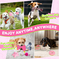 8 Pack Luxury Puppy Toys for Teething Small Dogs, Puppy Chew Toys with Squeaky Dog Toys, Balls and Rope Dog Chew Toys, Dog Toys to Keep Them Busy (Pink, 8-Pack)