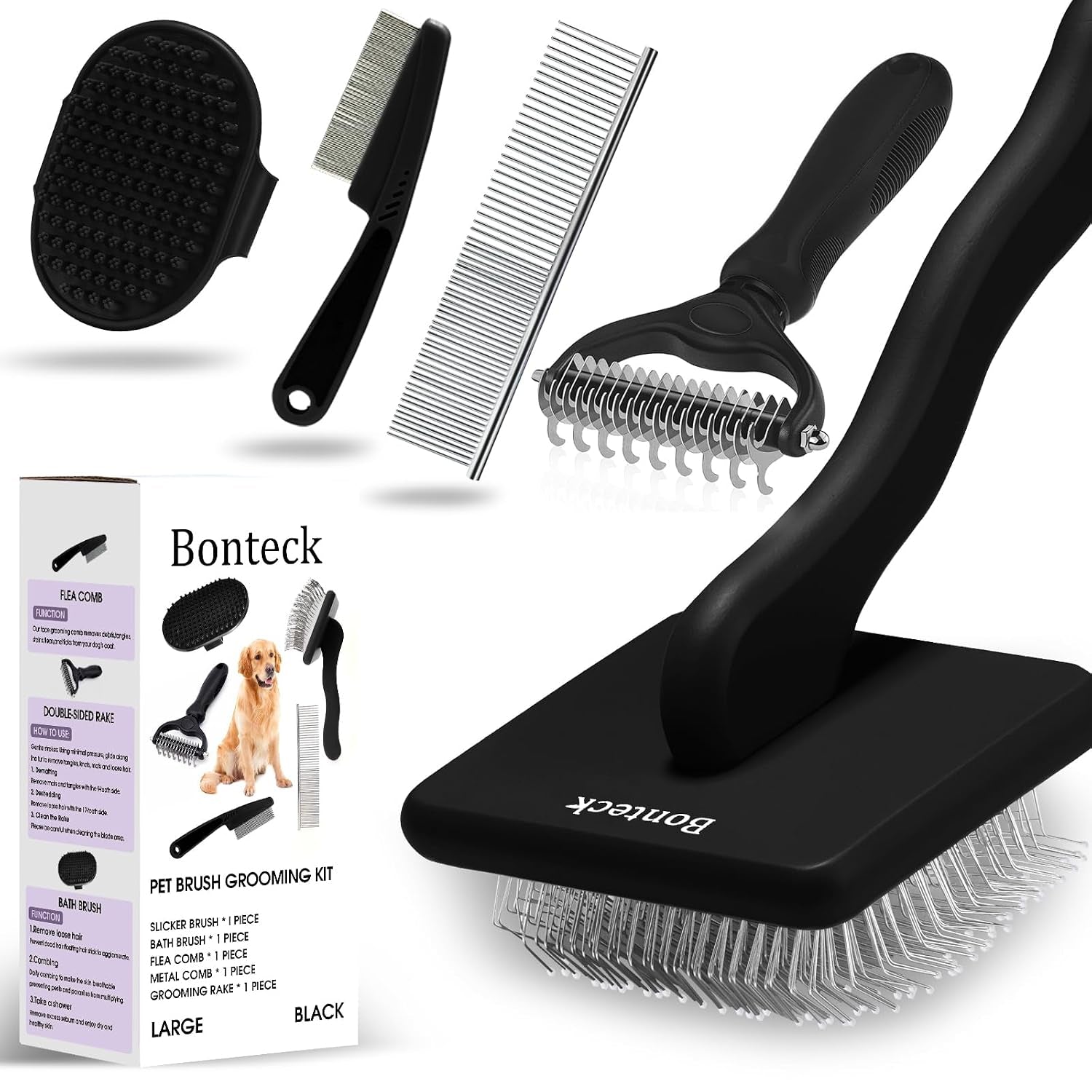 Dog Slicker Brush for Dogs Grooming Kit 5PCS Long Haired Doodles
