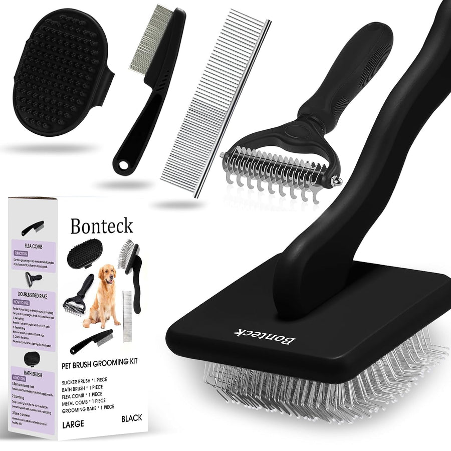Dog Slicker Brush for Dogs Grooming Kit 5PCS Long Haired Doodles