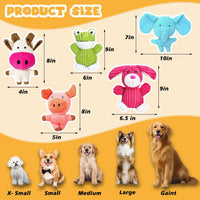 Dog Toys Squeak, Tough Plush Puppy Chew Toy for Aggressive Chewers | 5 Pack Durable Plush Puppy Chew Toys for Teething, Stuffed Dog Toy for Large Medium Small Breed to Keep Them Busy