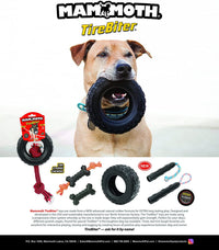 Mammoth Tirebiterii – Natural Rubber Dog Toys for Extreme Chewers – Dog Toys for Extra Long Interactive Play – Aggressive Chewer Toys for Medium - Large Dogs - Large 6”