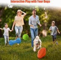 Dog Chew Toys 3 Pack for Aggressive Chewers, Multifunctional Teeth Cleaning and Gum Massage, Tough Toys with Natural Rubber for Large and Medium Dog