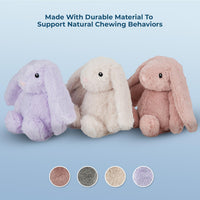 Bunny Buddy Squeaky Plush Dog Toy - Mauve, Small | Soft Plush, Squeaks & Crinkles, Perfect for Moderate Chewers, Toss & Fetch Play, Stress & Anxiety Reliever, Ideal Gift Toy