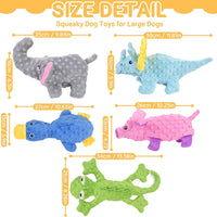 No Stuffing Dog Toys for Aggressive Chewers, Squeaky Dog Toys for Large Medium and Small Dogs, Puppy Dog Chew Toys to Keep Them Busy Pack of 5