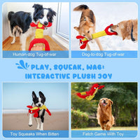 Dog Toys for Aggressive Chewers - Christmas Dog Toys Gifts for Large Dogs, Tough Durable Indestructible Dog Toys, Big Dog Chew Toys and Large Breeds, Lamb Chop Dog Toy(Red)