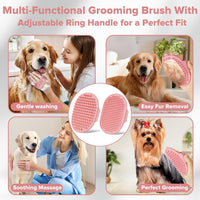 6PCS Grooming & Bath Supplies for Dogs, Cats | Dog Washing Gloves | Dog Bath Brush | Dog Shower Brush | Pet Grooming Gloves | Dog Grooming Kit | Pet Supplies for Showerhead & Sprayer (Light Pink)
