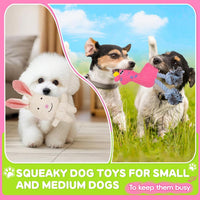 8 Pack Luxury Puppy Toys for Teething Small Dogs, Puppy Chew Toys with Squeaky Dog Toys, Balls and Rope Dog Chew Toys, Dog Toys to Keep Them Busy (Pink, 8-Pack)