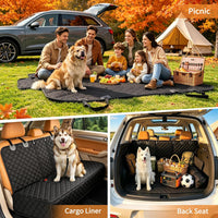 Pet Car Seat Cover Back Seat Cover for Dogs (57" Width) - Black | Waterproof Dog Car Seat Protector Scratchproof Durable Rear Seat Cover Fits Middle Armrest for Cars Suvs Truck