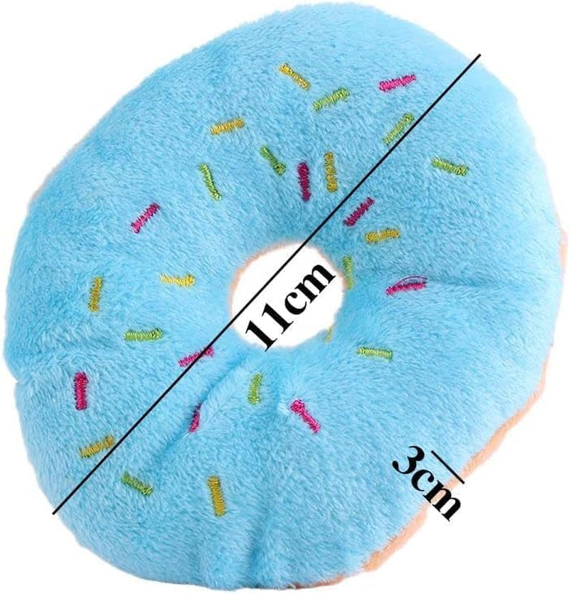 Pink Donut Shape Dog Toys,Plush Pet Toy Sprinkled Donut Dog Chew Toy,No Stuffing Squeaky Plush Toy, Animal Play Toys