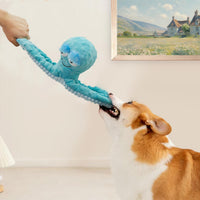 Squeaky Octopus Dog Toys，Interactive Plush Toys for Large Medium Pets