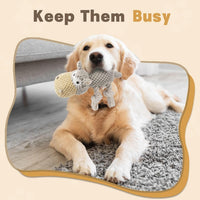 Hippo Squeaky Dog Toy, Gray, Medium | Cute Plush Design, Rope Legs for Tugging, Helps Keep Dogs Busy, Suitable for Small, Medium, and Large Dogs
