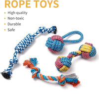 7 Pack Small Dog Toys, Puppy Teething Toys, Durable Ropes Chew Toys, Cute Calf Squeaky Dog Toys, Non-Toxic and Safe