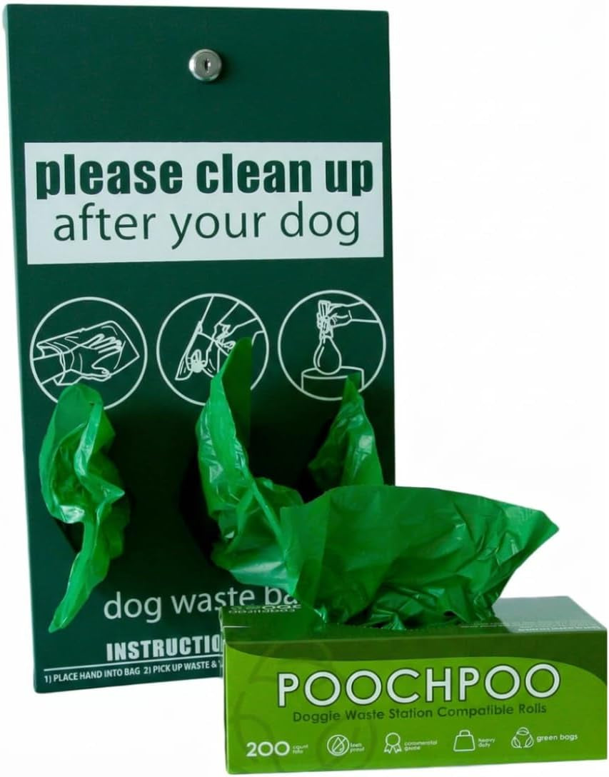 Case of 2000 Green Pet Waste Station 200 Bags on Roll (10 Rolls) - Bulk Dog Poop Bag - Dog Waste Station Bags - Doggie Bag Litter Pot