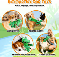 Large Squeaky Dog Toys:Plush Tug of War Dog Toys with Crinkle-Interective Chew Toys for Small,Medium,And Large Breeds- Puppy Toys Keep Them Busy&Dental Exercise
