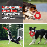 Indestructible Dog Chew Toys for Aggressive Chewers, Super Chewer Toys for Medium Large Dogs, Interactive Ring Toy, Heavy Duty Teething Toys