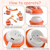 P06 Interactive Dog Toys Dog Balls, Electric Automatic Moving and Rolling Dog Toy with Rope for Small Medium Dogs, Fun Smart Puppy Toy S for Boredom & Training, Dog Toys to Keep Them Busy (Orange) | Auto-Moving Puppy Toys, 3 Modes with RGB Lights & Bird Sounds, Bite-Resistant Rope, IP54 Waterproof, Type-C Fast Charge