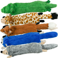 Dog Squeaky Toys No Stuffing 5 Pack, Plush Crinkle Dog Toys for Large Breed, Durable Doggie Chew Cute Animals Puppy Toy for Teething