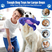 Squeaky Dog Toys Tough Chew Toys for Medium Small Puppy Dogs Stuffed Dinosaur Plush Dog Toy to Keep Them Busy