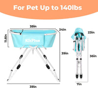 Portable Dog Bathtub, 5 Height Adjustable Dog Washing Station for Pet Shower and Grooming Foldable Bathing Tub with Storage & Anti-Slip Design for Small Large Dogs