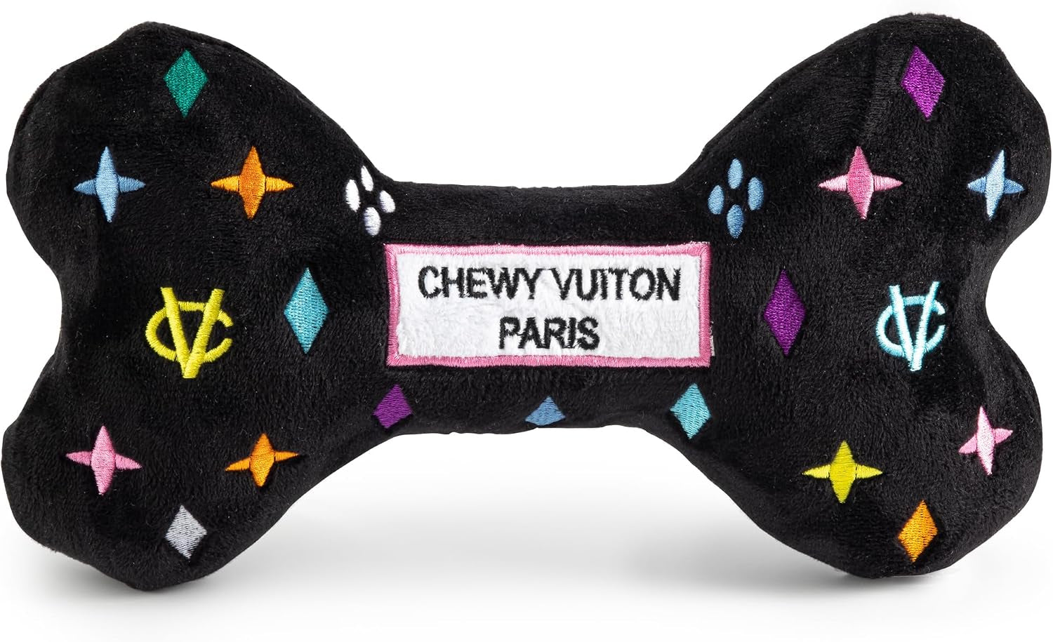 Chewy Vuiton Bone Plush Dog Toy, Designer Parody Toy