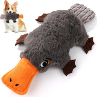 15" Squeaky Platypus Dog Toy, Plush Interactive Toy for Dogs | 15-Inch Plush Platypus Dog Toy with a Squeaker and Crinkle Tail for Indoor Fetch, Cuddling, and Interactive Play.