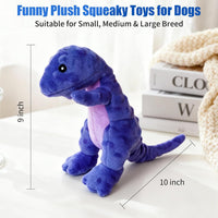 Squeaky Dog Toys Tough Chew Toys for Medium Small Puppy Dogs Stuffed Dinosaur Plush Dog Toy to Keep Them Busy