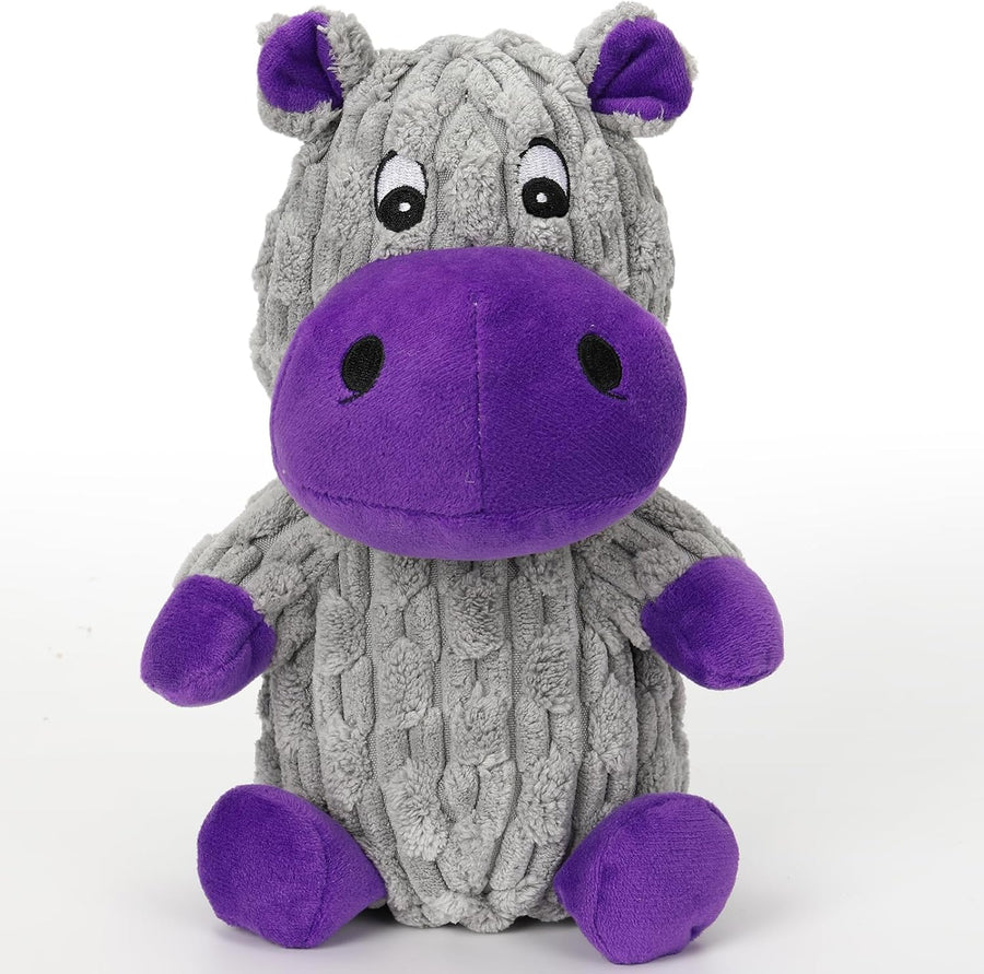 Dog Squeaky Toys, Plush Dog Toys for Large Dogs, Tough Stuffed Animals Hippo Chew Toy, Crinkle Dog Toy to Keep Them Busy for Small Medium Large Breed, Pet Toys for Dogs