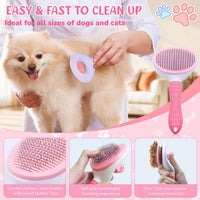 Dog Brush & Grooming Kit – 9-Piece Pet Brush & Deshedding Set for Shedding, Bathing, Trimming & Nail Care | Grooming Tools for Dogs & Cats, Includes Comb, Nail Clipper, Scissors, Slicker Brush (Pink)