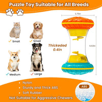 Interactive Dog Toys, Dog Puzzle Toys for Smart, Dog Enrichment Toy to Keep Them Busy, Treat Dispensing Toy Slow Puzzles Feeder, Yellow