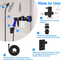 Dog Shower Attachment Water Hose Nozzle Sprayer Set