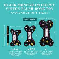 Chewy Vuiton Bone Plush Dog Toy, Designer Parody Toy