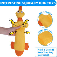 Floating Dog Water Pool Toys 2 Pack for Swimming Pool, Interactive Crinkle Pet Puppy Chew Toys for Play and Training, Funny Duck Toy for Small Medium Large Breed, Wild & Yellow Duck