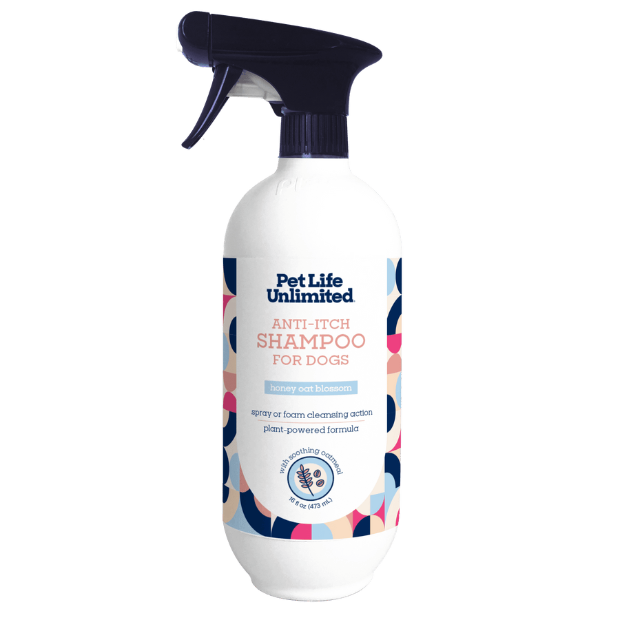 Anti-Itch Dog Shampoo with Two-Way Spray, Honey Oat Blossom, 16Oz