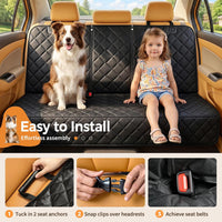 Pet Car Seat Cover Back Seat Cover for Dogs (57" Width) - Black | Waterproof Dog Car Seat Protector Scratchproof Durable Rear Seat Cover Fits Middle Armrest for Cars Suvs Truck