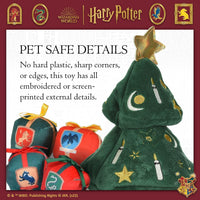 14" Holiday Tree Burrow Dog Toy with Plush Squeaker Hogwarts House Presents | Dog Toys for Pets, Plush Dog Toy, Dog Squeaky Toy, Toys for Dogs