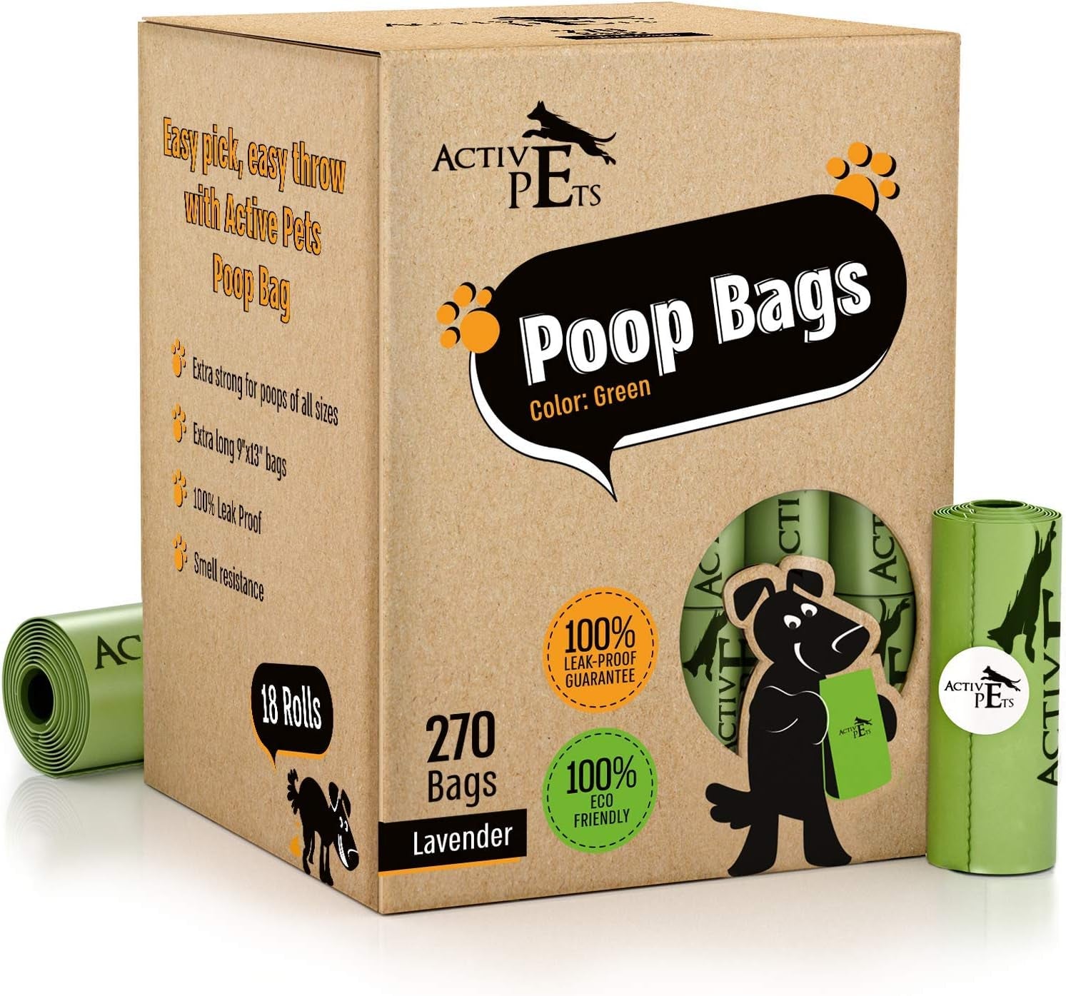Dog Poop Bag, Extra Thick Dog Waste Bags, Leak-Proof, Easy-Tear, Strong Doggy, Lavender-Scented Waste Bags Eco-Friendly Doggie Bags