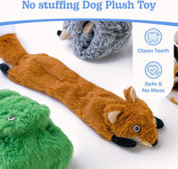 Dog Squeaky Toys No Stuffing 5 Pack, Plush Crinkle Dog Toys for Large Breed, Durable Doggie Chew Cute Animals Puppy Toy for Teething